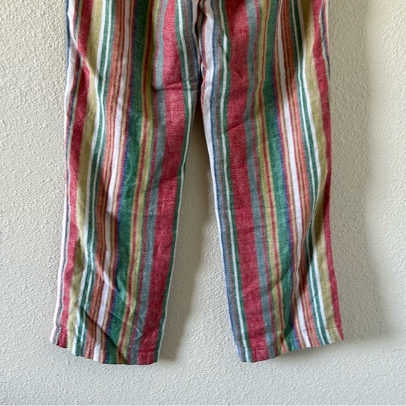 For Cynthia Linen Blend Pants Small Multicolored Vacation Cruise Beach Resort - Picture 7 of 12